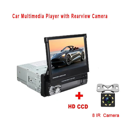 With 8 IR Camera Podofo стерео аудио Радио Bluetooth 1DIN " HD выдвижной сенсорный экран монитор MP5 плеер SD FM USB камера заднего вида - Цвет: With 8 IR Camera