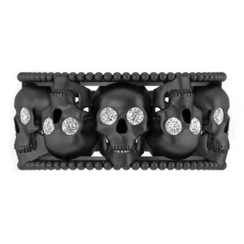 Новинка 2018 креативное кольцо с полым черепом для женщин черное/красное/блестящее