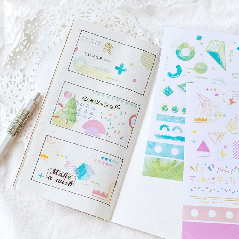 30 шт./пакет листья цветы бумага Декоративные наклейки для детей diy ручной работы