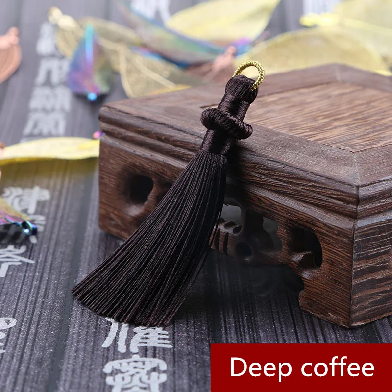 Deep coffee 5 шт. 8 см висячие кольца кисточкой ювелирные изделия занавес одежды декоративные аксессуары DIY Ключ сотовый телефон сумка бахрома отделка кисточки кулон - Цвет: Deep coffee