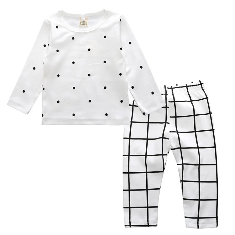 Children Clothes Kids Clothing Set Boys Pajamas Sets Dot Styling Nightwear Print Girls Sleepwear Baby Pyjama | Детская одежда и