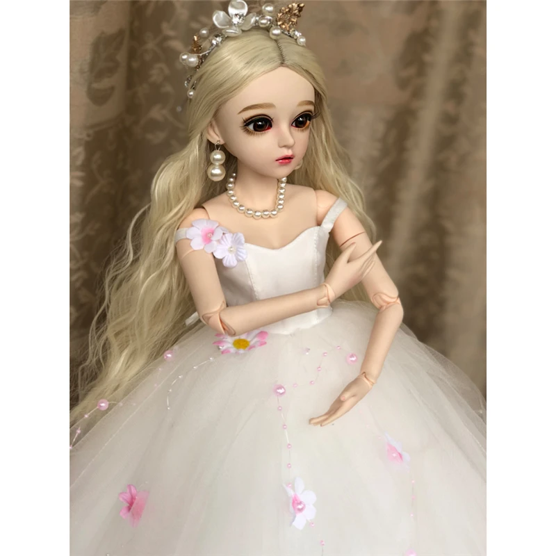 60 см BJD кукла с белым свадебным платьем красивый макияж кукла подвижная шарнирная кукла День святого Валентина для девушки SD кукла 1/3