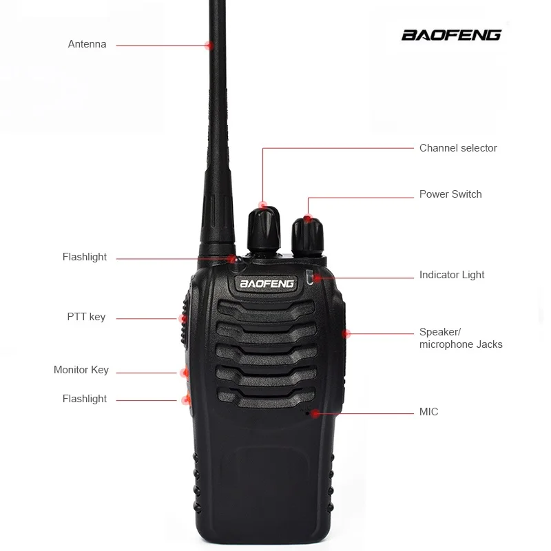 6pcs Baofeng BF-888S Walkie Talkie Portable Radio CB radio Ham Radio HF Transceiver BF888S Comunicador Transceiver рация