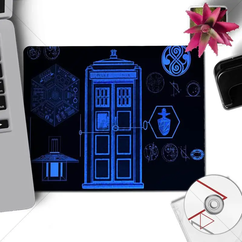 No Lock Edge25x29cm Yinuoda Забавный Доктор Кто Тардис Ван Гог клавиатура игровые коврики размер для 18x22 см 25x29 см маленький коврик для мыши - Цвет: No Lock Edge25x29cm