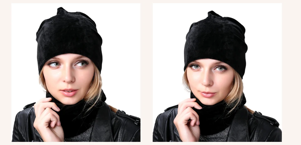 Geebro Женская шапка Skullies Beanie полиэфирные вязаные шапки женские Балаклавы зимние теплые бархатные шарфы и шапочки