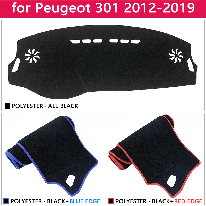 Для Peugeot 301 2012 ~ 2023 Противоскользящий коврик для приборной панели защиты от солнца