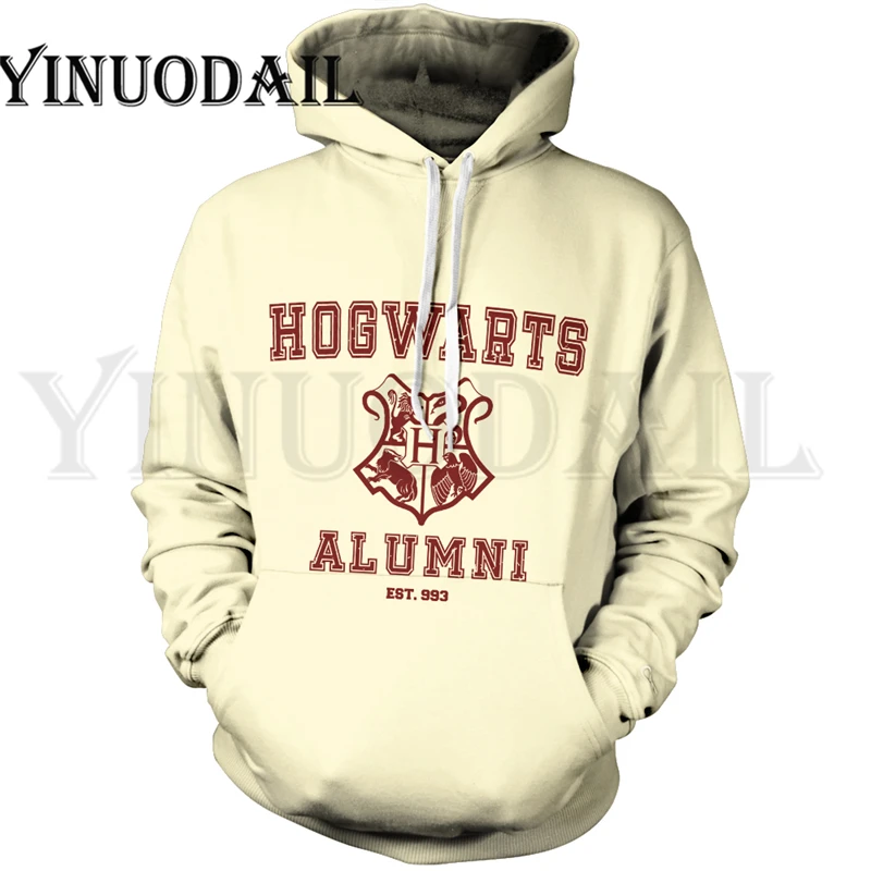 Wizardry Hufflepuff толстовка с 3D принтом и карманом Хогвартс Гриффиндор унисекс Толстовка костюм толстовки Мужская одежда