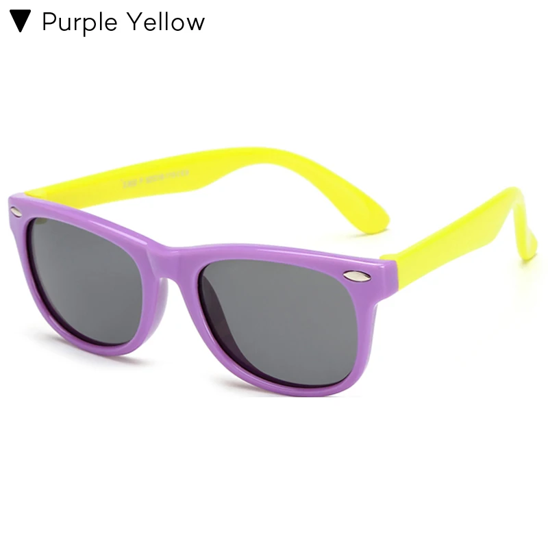 C9 Purple Yellow Longkeperer Красочные Гибкие очки Детские поляризованные очки дети высокого качества HD объектив Детская безопасность Покрытие Зеркальные очки - Цвет линз: C9 Purple Yellow