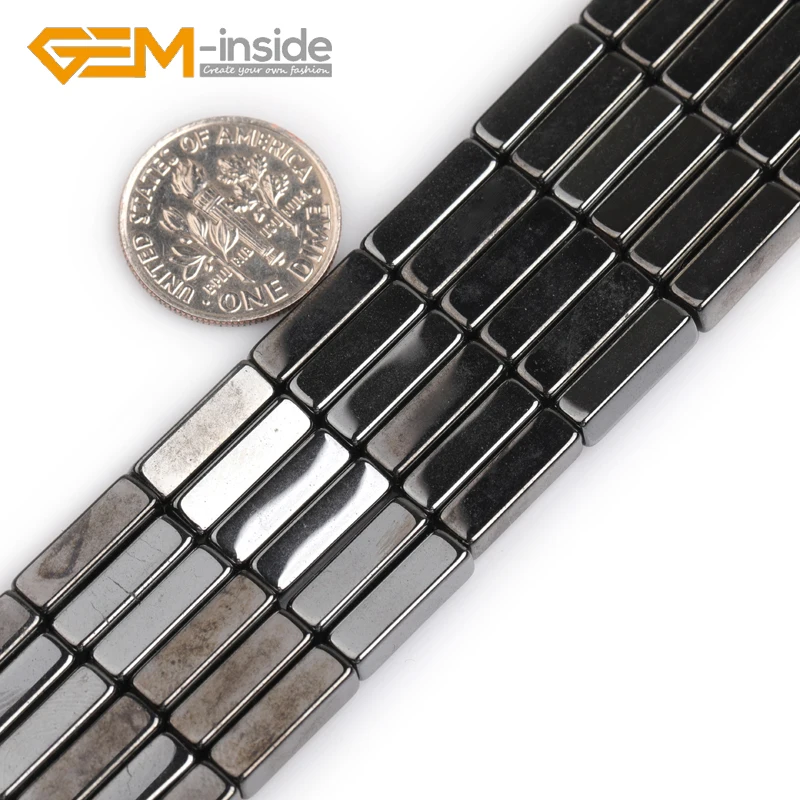 

Natural Black Magnetic Hematite Stone Magnetic 3x5mm 4x8mm 4x13mm Rectangle Square Loose Beads For Jewelry Making DIY Wholesale