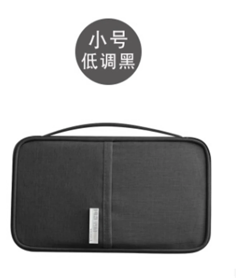 small black Посылка для проездных документов, паспорт, посылка, семейный дорожный Органайзер, держатель для паспорта, документов, RFID карт, билетов, кошелек, сумка - Цвет: small black