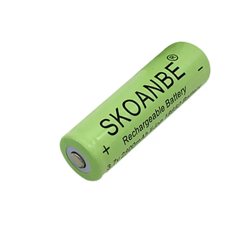 2 шт. зеленая батарея SKOANBE 2800 мАч 18650 3 7 В литий-ионная аккумуляторная liion для