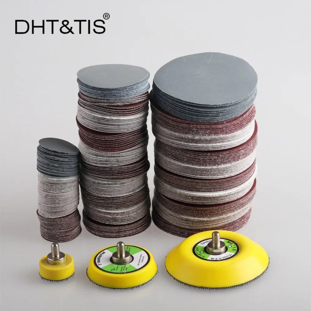 DHT & TIS 100 шт. смешанный шлифовальный диск от 1 до 3 дюймов Круглый абразивный Сухой