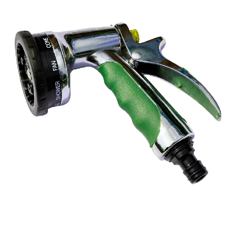 Металлический девятый функциональный регулирующий водяной пистолет для мытья