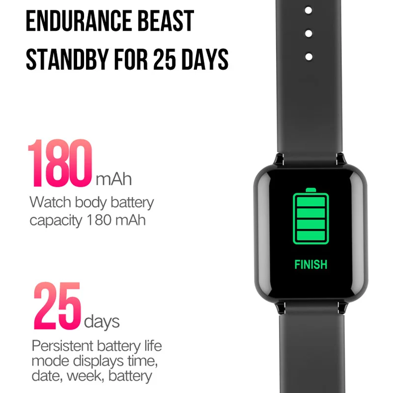 10 pcs B57 Smart Watch Heart rate blood pressure Blood oxygen Step waterproof Color screen Message push DHL free
