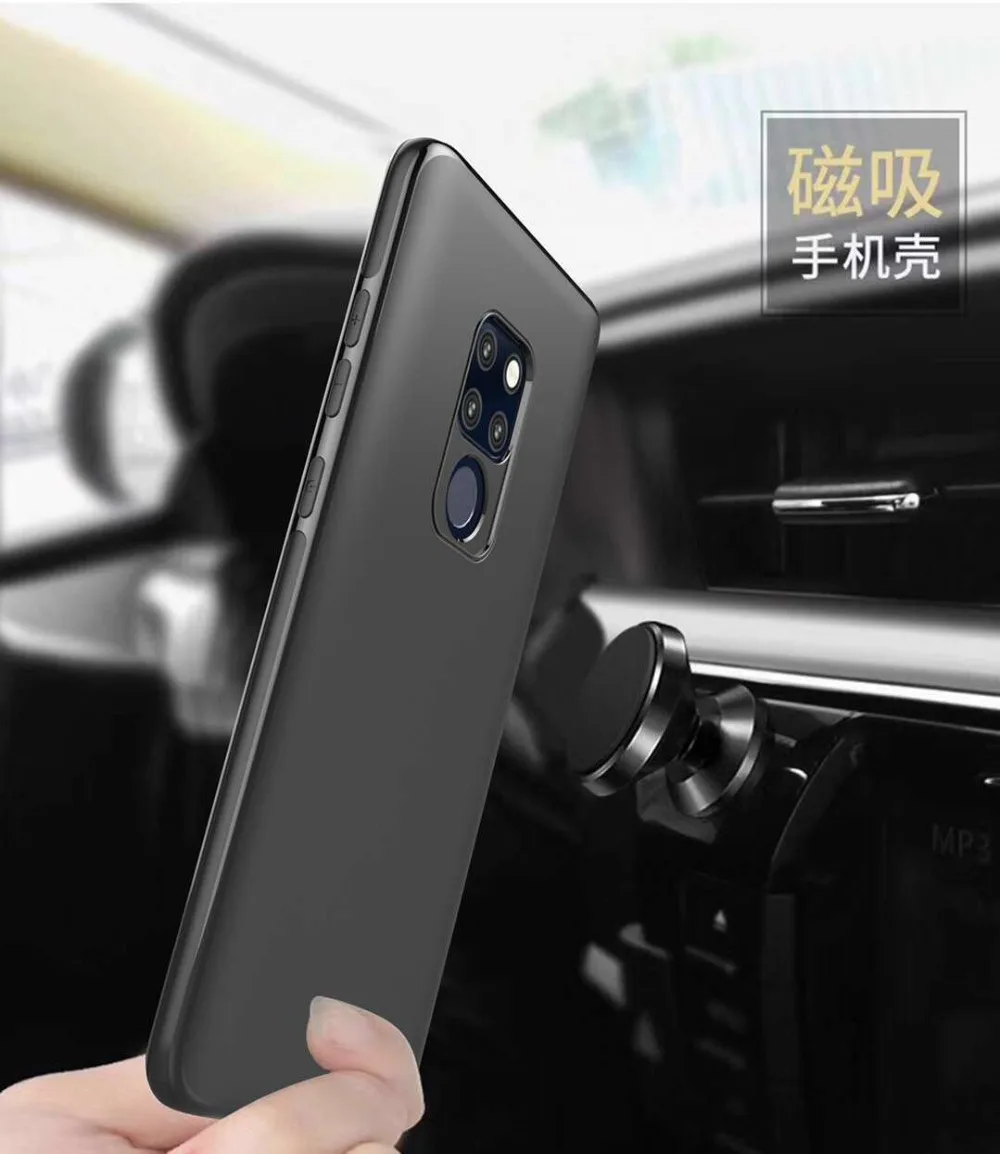 Магнитный автомобильный чехол-держатель для huawei mate 30 20 Pro, Мягкий ТПУ силиконовый Магнитный чехол для huawei P30 P20 LITE P30 P20 PRO с металлической пластиной