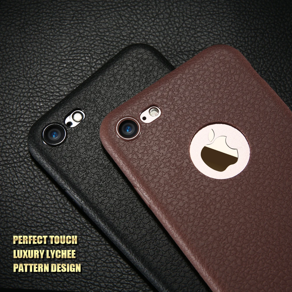 Ультратонкий ТПУ чехол KISSCASE с текстурой кожи для iPhone X XR XS Max винтажные Чехлы 6 6s 7 8
