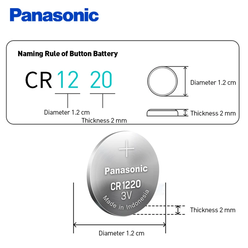 20x Panasonic CR1220 кнопочные батарейки автомобильный пульт дистанционного управления