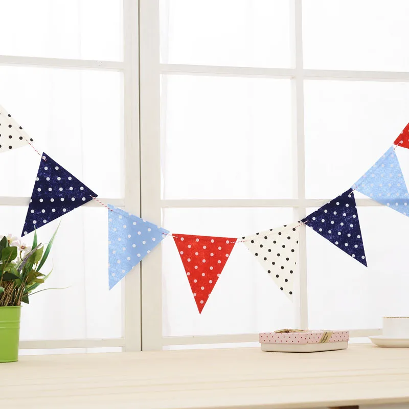 Комплект из 5 предметов баннерный узор в горошек красный синий темно цвета