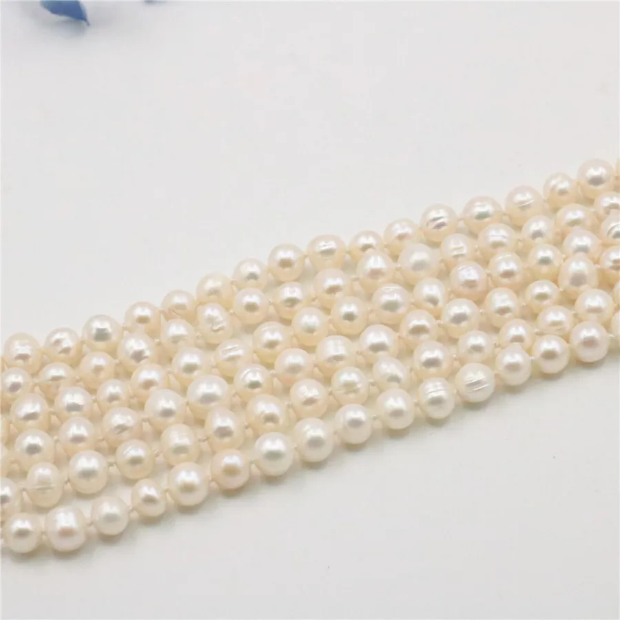 

Trendy Accessory 7-8mm 3pcs 2rows Natural Freshwater Pearl Bracelet Beads Wholesale Balls Girls Women Gifts Hand Made Ornaments