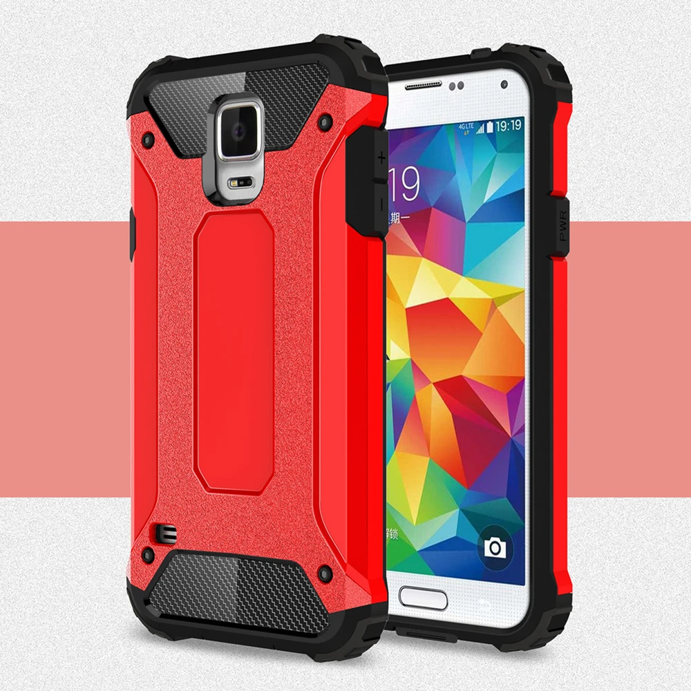 Red Чехол для samsung Galaxy S5, противоударный прочный защитный чехол для samsung S5, силиконовый чехол-бампер для телефона samsung S5 G900F < - Цвет: Red