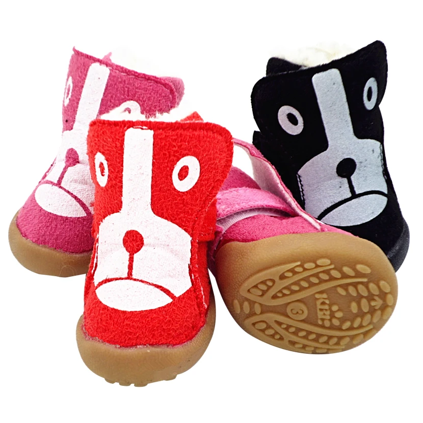 2017 Обувь для собак зимние теплые замшевые ботинки обувь домашних животных Тедди