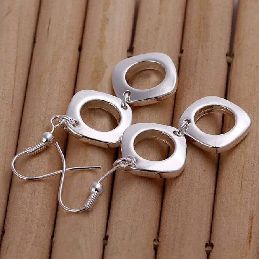 Женские серьги серебристого цвета бесплатная доставка милые E024 | Украшения и