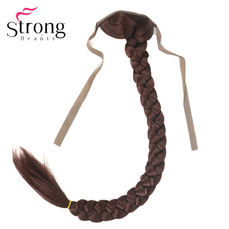 StrongBeauty, блонд, длинный рыбий хвост, коса, конский хвост, наращивание, синтетический зажим, шиньон, цвет на выбор - Цвет: 33A