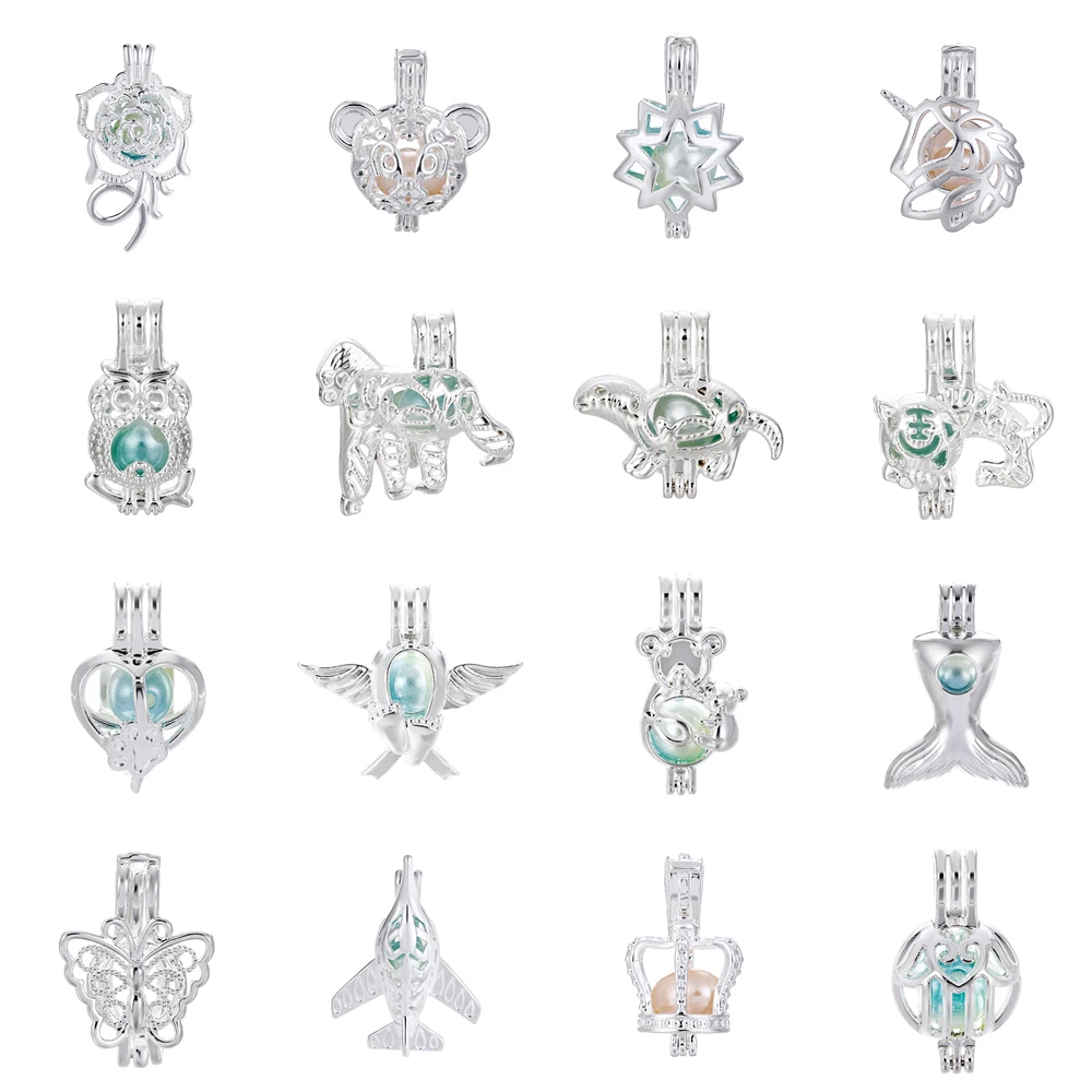 1 шт. серебряная сова Бабочка розовое сердце тигр жемчужная клетка из бисера