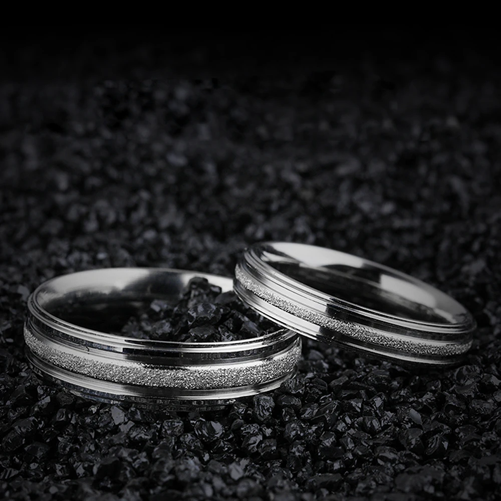 Кольца для пар из титановой стали серебряные свадебные украшения классические