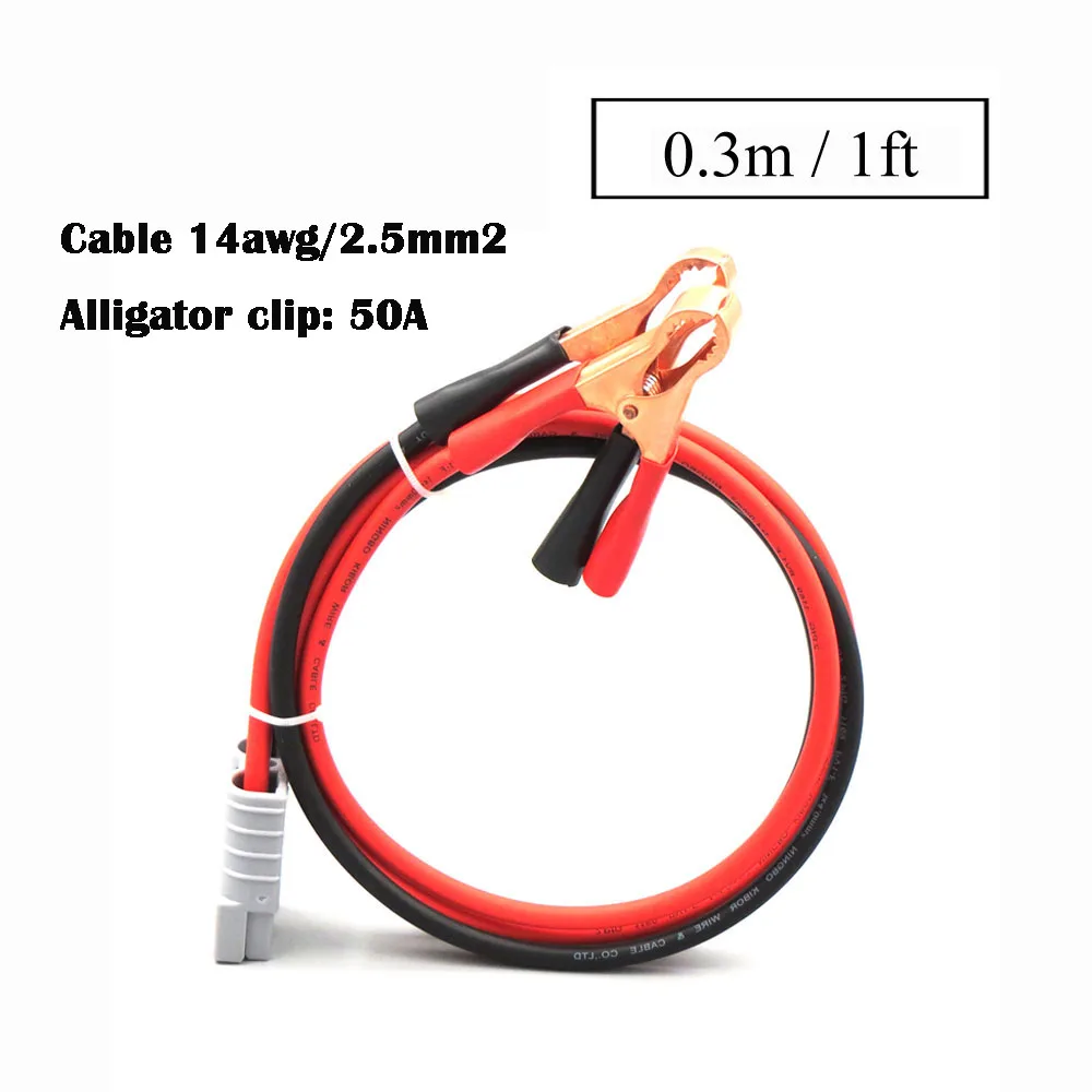 1ft 2.5mm2 Зажимы крокодилы 50A 100A 50A 600V Удлинительный кабель 0,3 м 1 м 2 м 3 м 5 м 10 м Солнечный кабель подключения SH50 штепсельная вилка с защищенный зажим «крокодил» - Цвет: 1ft 2.5mm2