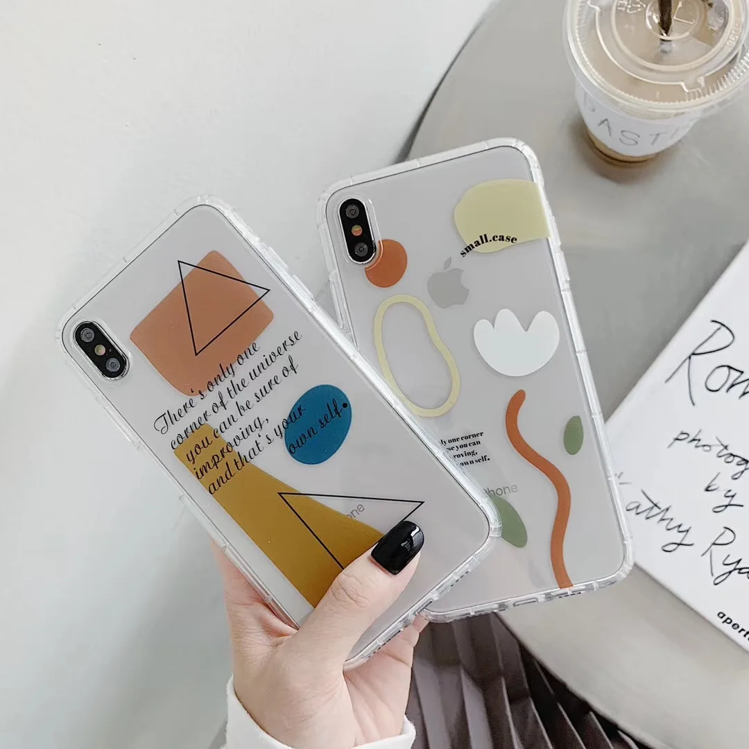 INS геометрический дизайн английский Винтажный чехол для телефона iphone Xs MAX XR X 6 6s 7 8