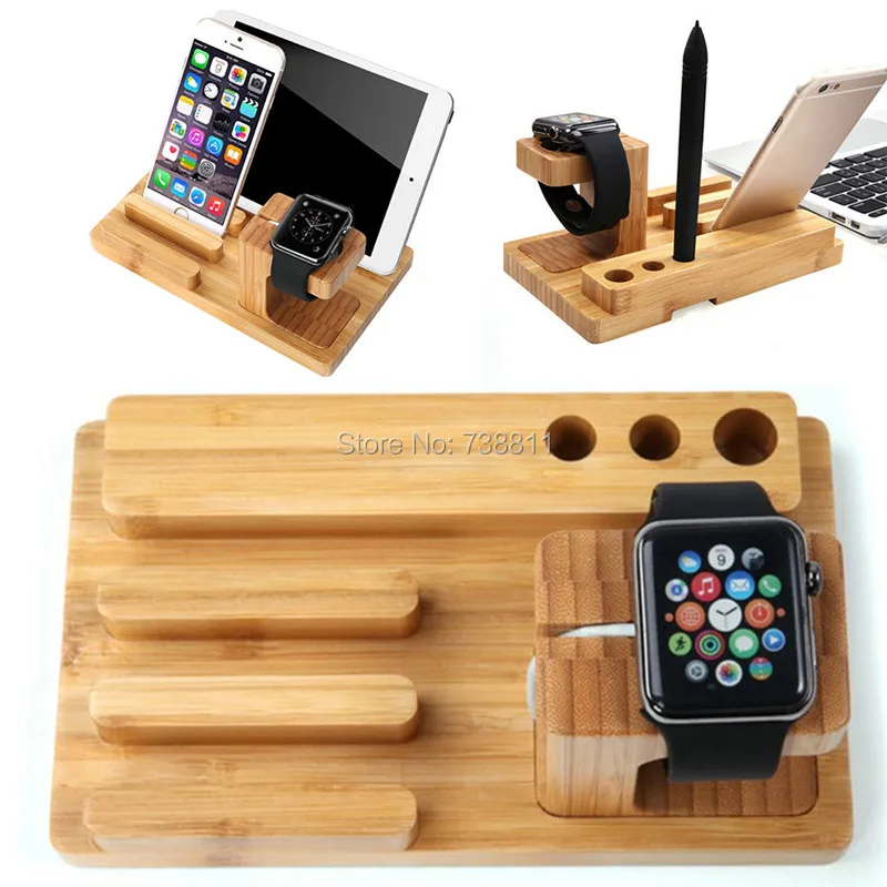 Для Всех Apple Часы (38 мм и 42 мм) Все Мобильные Телефоны Деревянный Бамбука Зарядной
