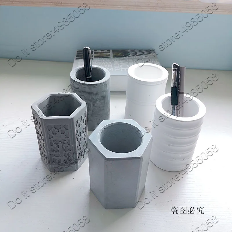 Круглая ручка контейнер держатель штукатурка плесень шестиугольный цветочный