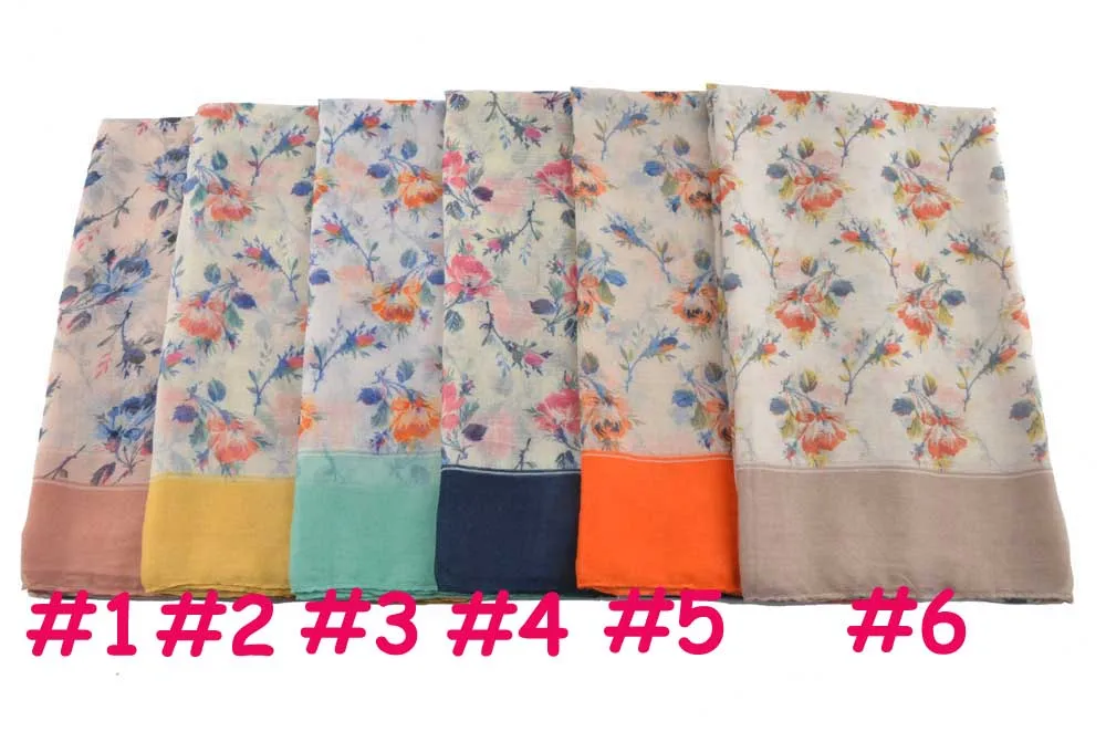 choose color order Moda mujer, мусульманский хиджаб, цветочный шарф, шали и шарфы, вискозный цветочный хиджаб, головной убор, Цветочная шаль, летний корейский шарф - Цвет: choose color order
