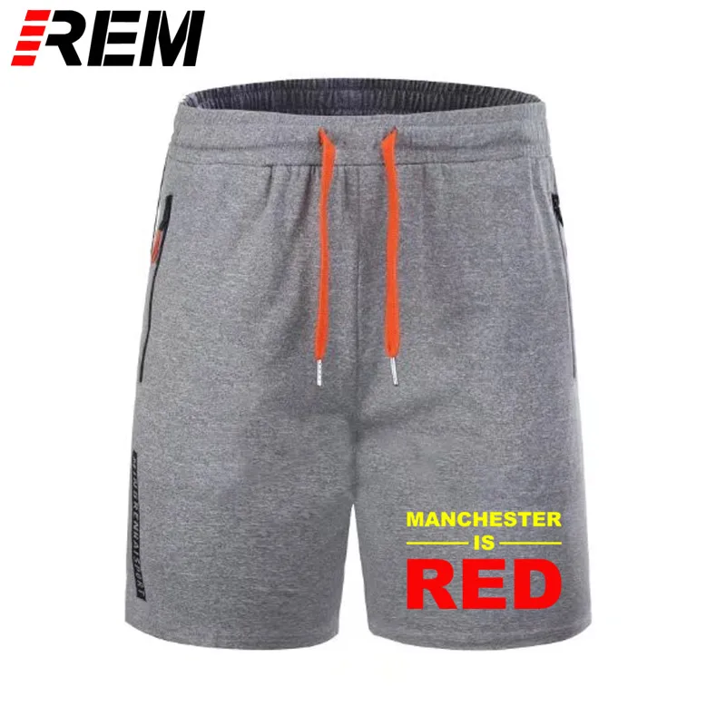 Мужские короткие штаны REM Style красные хлопковые с принтом в виде букв английском