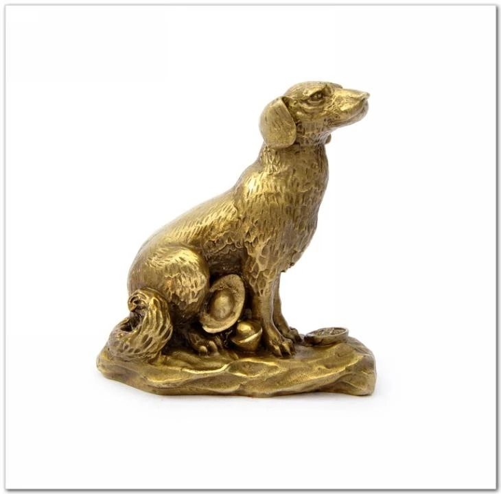 Китайская Статуэтка фэн-шуй ручной работы Китайские знаки зодиака Монеты Собака