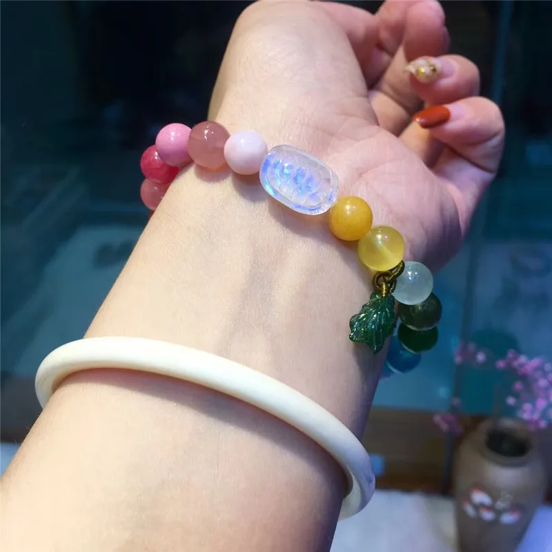 8mm Natural Rainbow Different Mixed Stone Coral Amber Rose Quartz Lapis Amazonite Charoite Beads Bracelet Jewelry Certificate | Украшения и