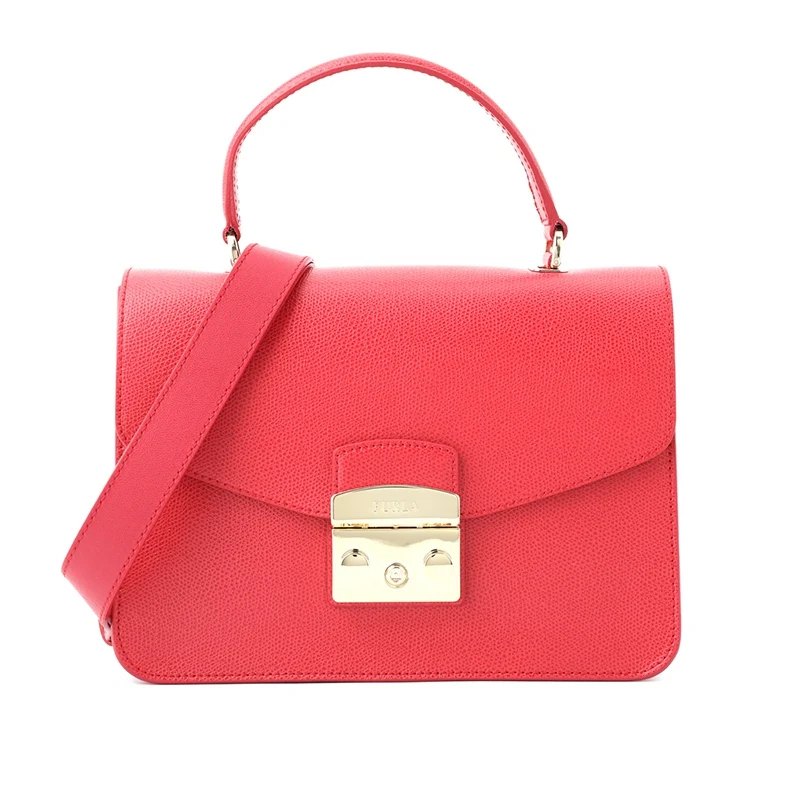 red115009912 Кожаная сумка с верхней ручкой FURLA METROPOLIS BLE8 - Цвет: red115009912