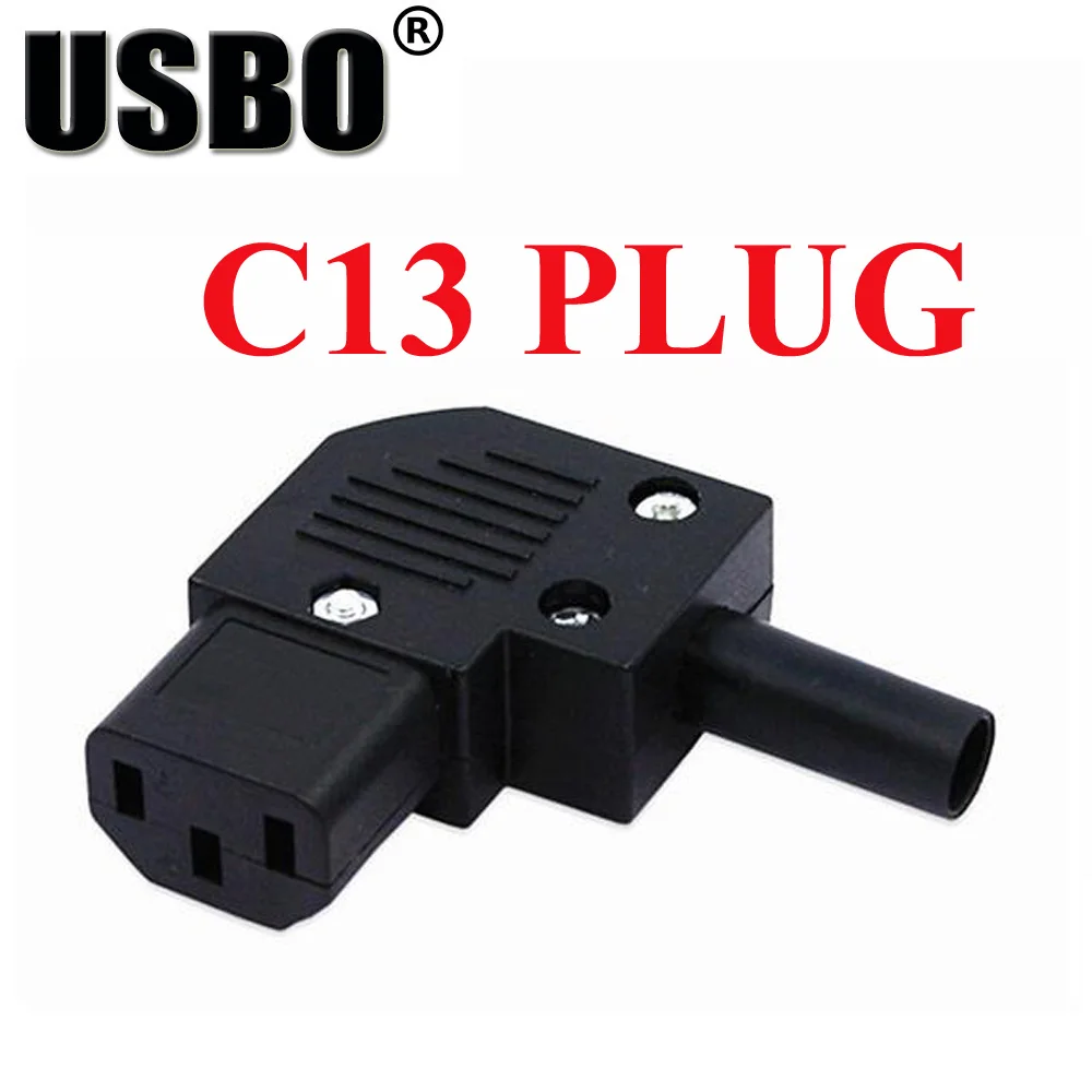 C13 PLUG Локоть черный 10 А 250 В IEC320-C13/C14 шасси AC шнур питания адаптер штекер и женщина без батареи сварочная розетка конвертер - Цвет: C13 PLUG