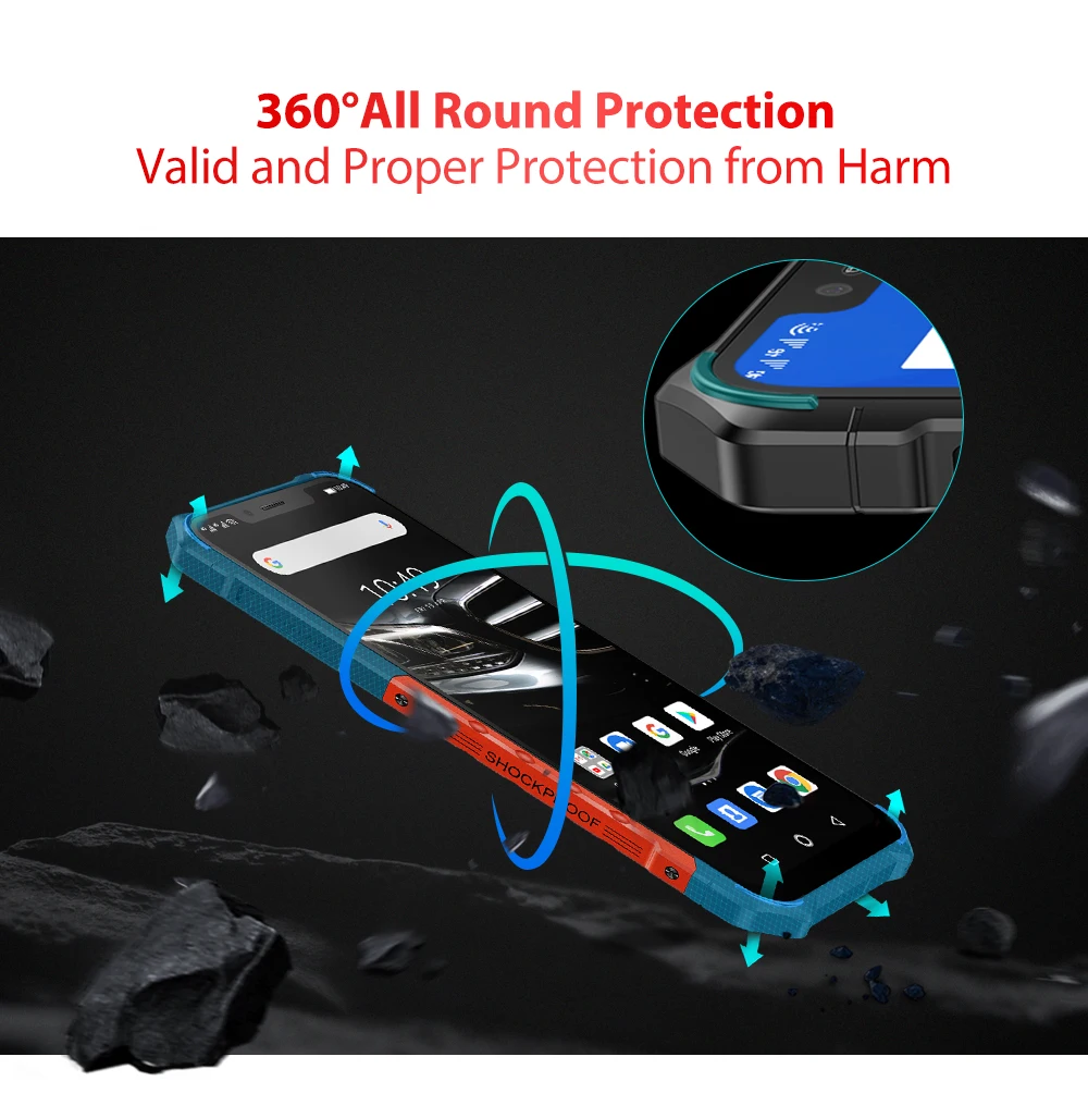 Ulefone Armor 6E IP68 Водонепроницаемый 6," Смартфон Android 9,0 Helio P70 4 Гб 64 ГБ с функцией распознавания лица NFC Беспроводное зарядное устройство для мобильного телефона