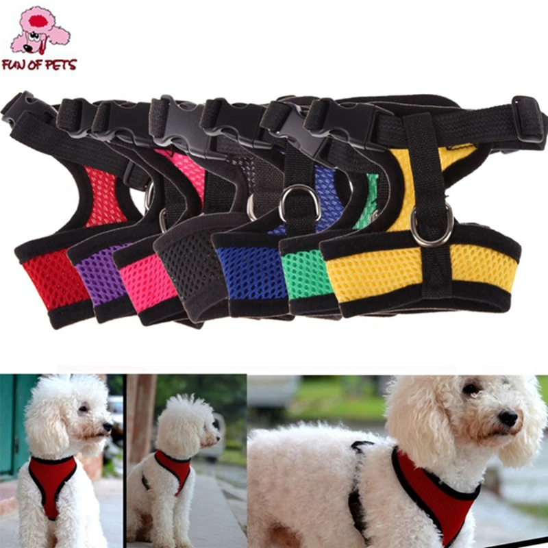 Регулируемая удобная мягкая дышащая шлейка для собак цветной жилет домашних