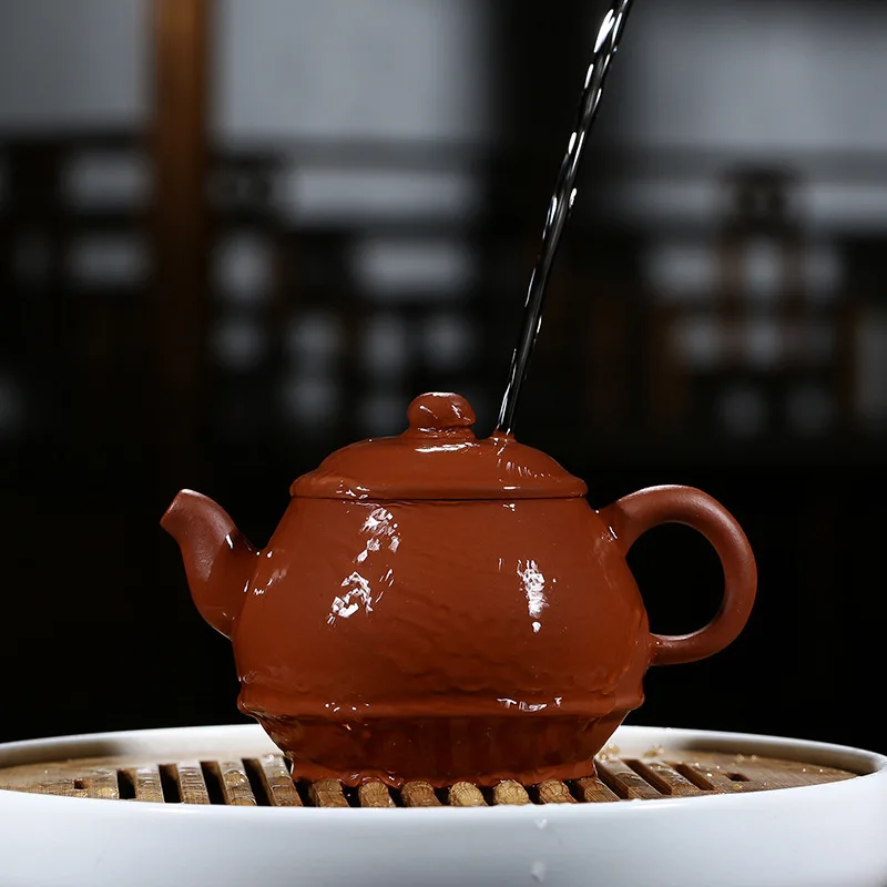 Исин сырая руда известная полностью ручная темно красная эмалированная керамика