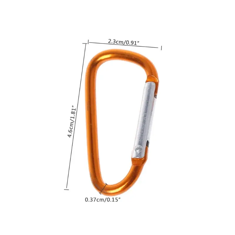 

10pcs Outdoor Aluminium Alloy Carabiner Safety Keychain Flashlight Hang Buckle Camping Accessories Color Random delivery