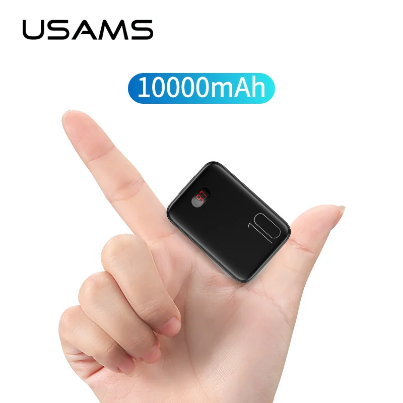 USAMS Mini Power Bank 10000 мАч внешняя батарея портативное зарядное устройство 5 В/2 а Dual USB