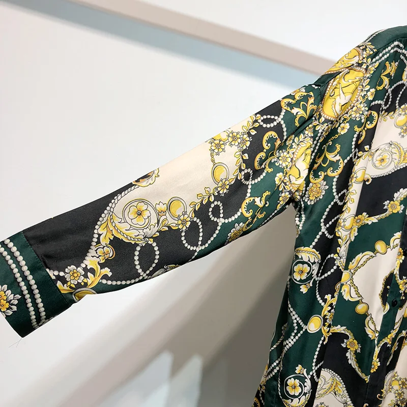 Blusas mujer de moda 2019 ретро свободная рубашка с принтом модная женская одежда цветная