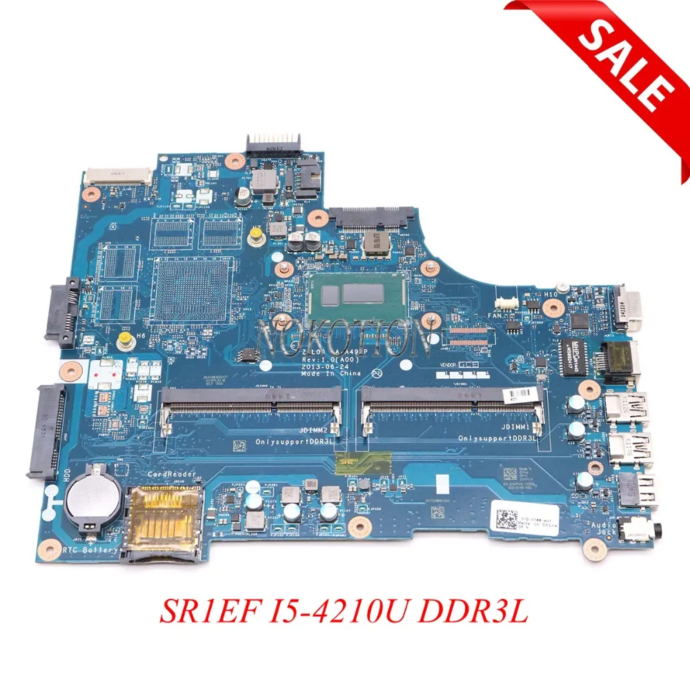 

NOKOTION ZAL00 LA-A491P CN-0JTTMW 0JTTMW Main board For Dell Latitude 3540 Laptop Motherboard SR1EF I5-4210U DDR3L UMA