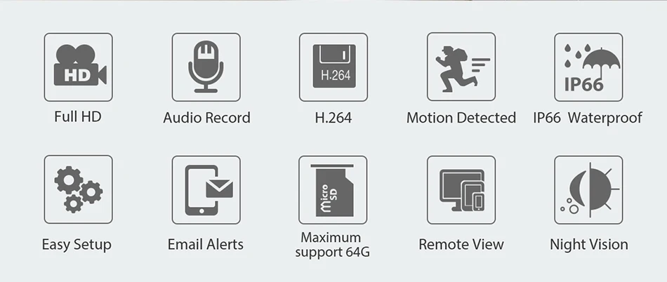 Techage 1080P Wi-Fi беспроводная IP камера Аудио Звук SD карта Запись 12V1A наружная Домашняя безопасность видеонаблюдения P2P iCsee XMeye