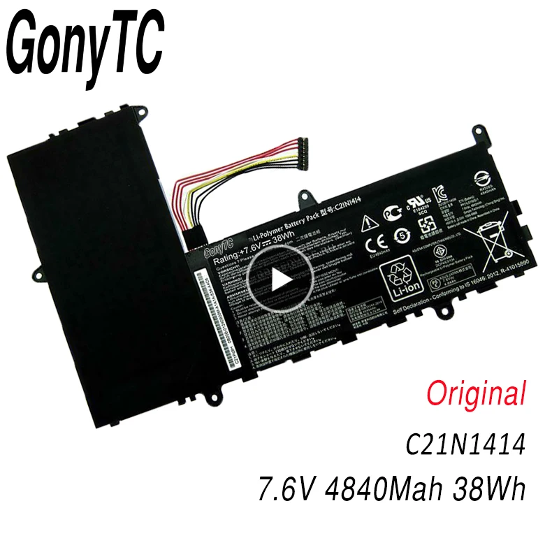 GONYTC 7,6 V 38Wh C21N1414 аккумулятор для ноутбука ASUS EeeBook X205T X205TA X205TA-BING-FD015B 11," литий-полимерный аккумулятор