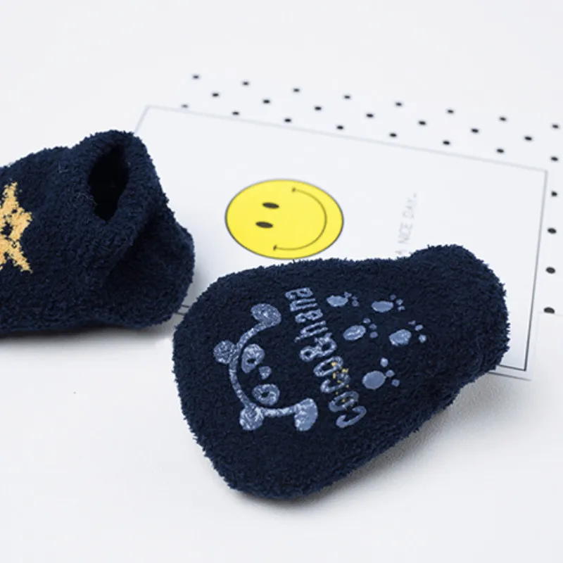 Winter Baby Socks with Rubber Sole Non-slip Coral Fleece Toddler Boy Girls Floor Infant Clothing Accessories Thicken | Детская одежда и
