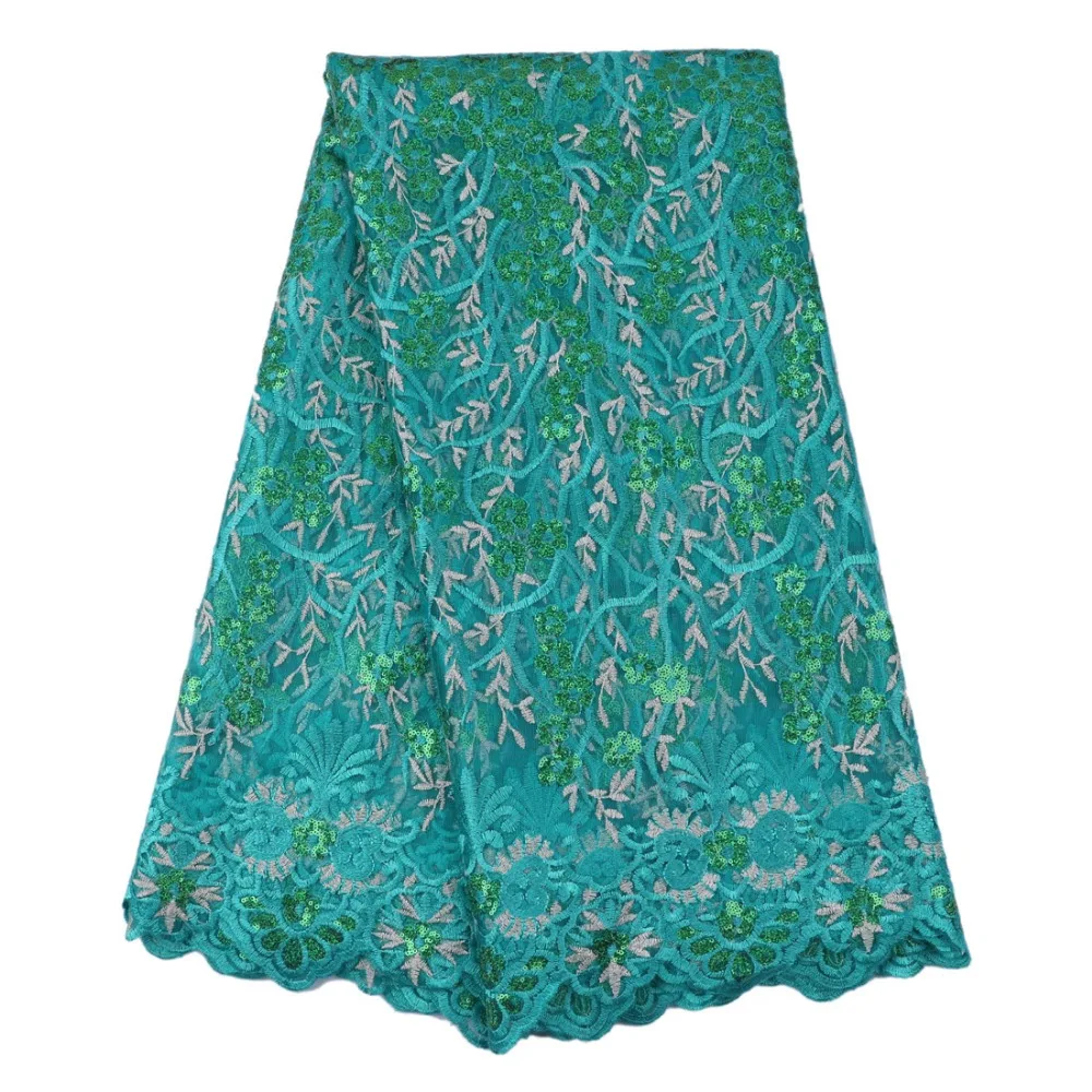 Bestway 2017 Latest Teal French African Lace Fabric High Quality Embroidered Tulle For Wedding!11l-3-9 | Дом и сад